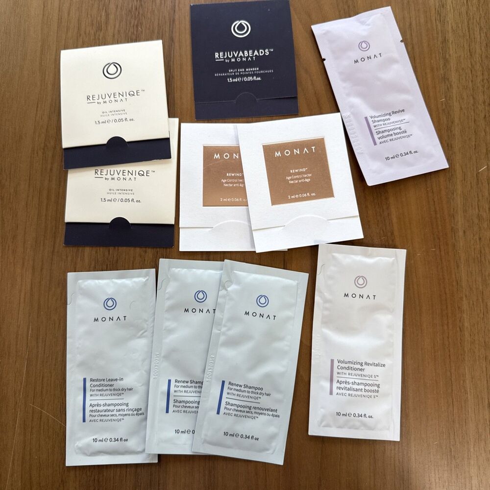 Monat Mixed Haircare Samples Lot Of 10